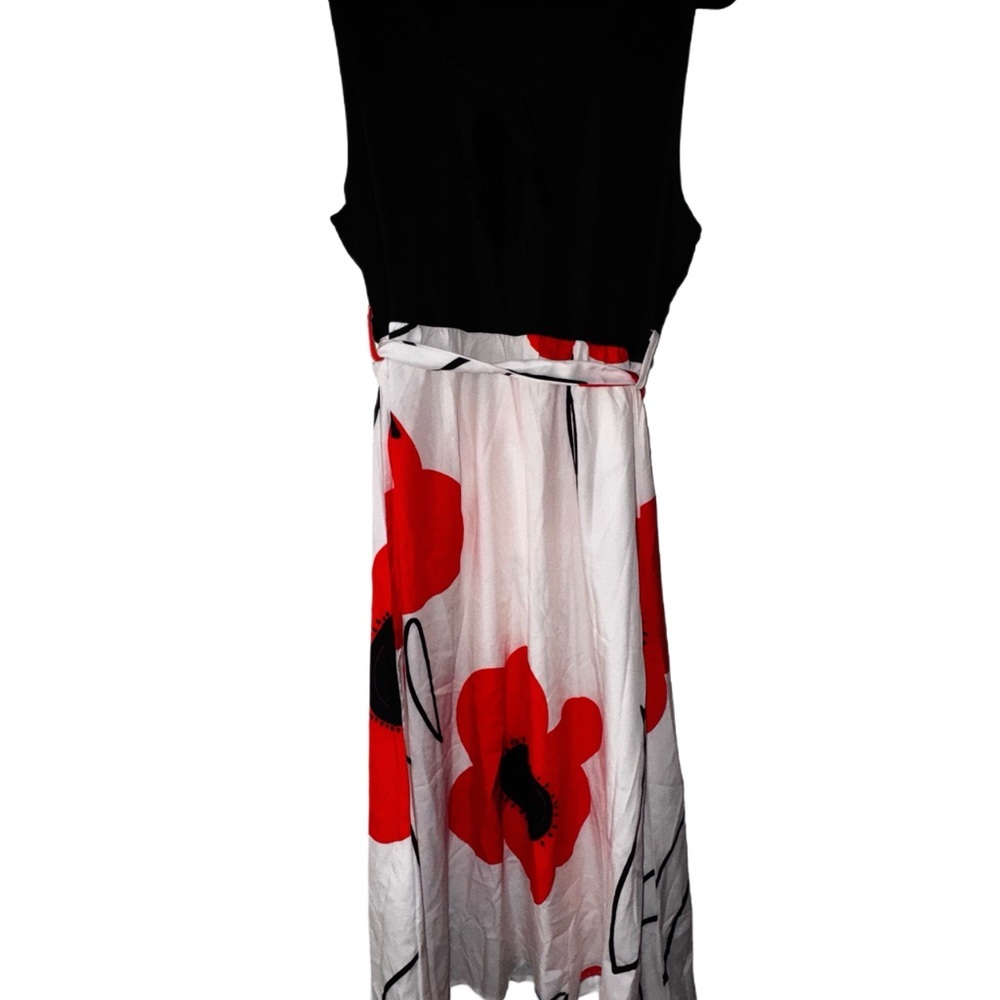 Floral Black and Red Dress